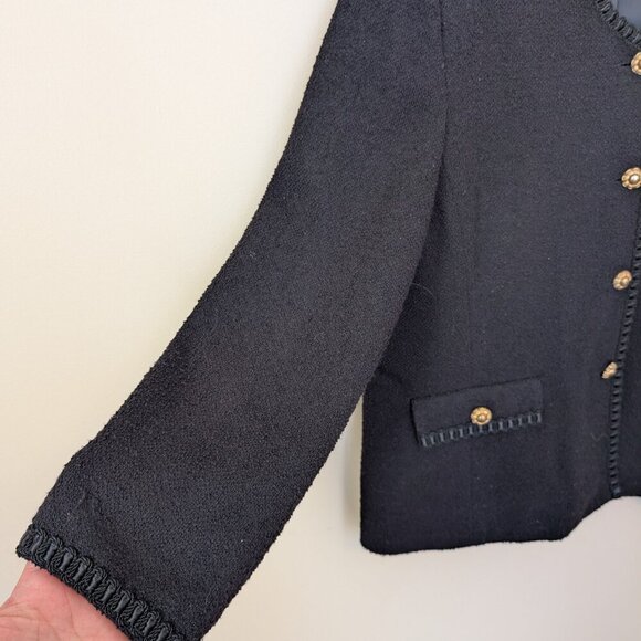 VINTAGE Henry Lee black blazer 16 jacket gold buttons EUC - Picture 3 of 9